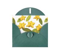 Biglietti di auguri in carta perlescente verde scuro 10,2 x 15,2 cm YYHHAOFA stella a cinque punte carambola per Natale, compleanno, anniversario di matrimonio e inviti per feste