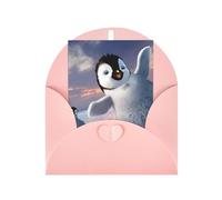 Biglietti di auguri natalizi con stampa di pinguino felice, Capodanno, Ringraziamento, compleanno, ringraziamento, simpatia, anniversario, con buste