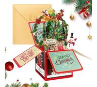 Biglietti di auguri natalizi e biglietti di auguri 3D con messaggio e busta | Babbo Natale e biglietto di auguri per incontro tra gli amici, figlia e figlio B