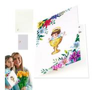 Biglietti di auguri per baby shower, per battesimo con angelo e fiori, regalo per festa del nascituro, cresima, per padrini, amici, ragazze, famiglia, neo genitori