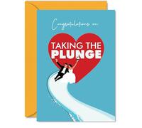 Biglietti di auguri per matrimonio per sposo - Congratulations on Taking the Plunge - Happy Wedding Day Card, Congrats Well Done Just Married, A5 Biglietto di auguri per matrimonio per coppie