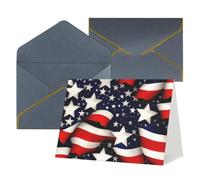Biglietti di auguri per tutte le occasioni con stampa di bandiera americana, stelle e strisce, interno vuoto, con busta, adatti per amici e familiari