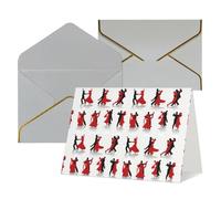 Biglietti di auguri per tutte le occasioni con stampa di danza da sala da ballo, interno vuoto, con busta, adatti per amici e familiari