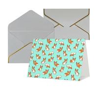Biglietti di auguri per tutte le occasioni con stampa di un simpatico cane Corgi, bianco all'interno, con busta, adatti per amici e familiari