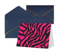 Biglietti di auguri per tutte le occasioni con stampa zebra tigre leopardo rosa, interno vuoto, con busta, adatti per amici e familiari