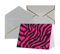 Biglietti di auguri per tutte le occasioni con stampa zebra tigre leopardo rosa, interno vuoto, con busta, adatti per amici e familiari