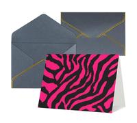 Biglietti di auguri per tutte le occasioni con stampa zebra tigre leopardo rosa, interno vuoto, con busta, adatti per amici e familiari