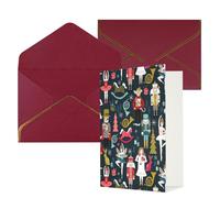 Biglietti di auguri per tutte le occasioni da donna, con stampa di balletto schiaccianoci e danza natalizia, interno vuoto, con busta, adatti per amici e familiari