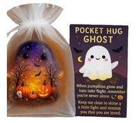 Biglietti di Auguri, Pocket Hug Ghost with Encouragement Card, Cute Mini Pocket Ghost Hug for Emotional Support, Inspirational Keepsake Gift for Friends & Family (3PCS Pumpkin Ghost)