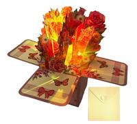 Biglietti di auguri pop-up con fiori, 3D per la festa della mamma, bouquet di fiori, 21,6 x 17,7 cm, carta musicale illuminata, biglietto vuoto per busta, messaggio decorativo floreale