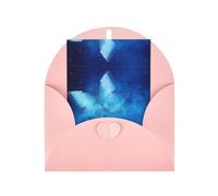 Biglietti di auguri rosa con buste abbinate - Blu Starry Butterfly Galaxy Print Blank Blessed Cards per compleanno, matrimonio, San Valentino