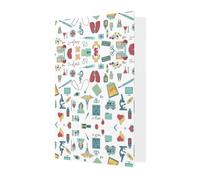 Biglietti di auguri verde scuro con buste abbinate - astrazione biologia chimica 4 biglietti vuoti per compleanno, matrimonio, San Valentino