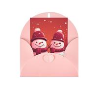 Biglietti di auguri vuoti 10 x 15 cm due pupazzi di neve insieme biglietto di auguri pieghevole vuoto biglietti di auguri con buste biglietto di ringraziamento biglietto vuoto per tutte le occasioni