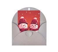 Biglietti di auguri vuoti 10 x 15 cm due pupazzi di neve insieme biglietto di auguri pieghevole vuoto biglietti di auguri con buste biglietto di ringraziamento biglietto vuoto per tutte le occasioni