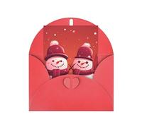 Biglietti di auguri vuoti 10 x 15 cm due pupazzi di neve insieme biglietto di auguri pieghevole vuoto biglietti di auguri con buste biglietto di ringraziamento biglietto vuoto per tutte le occasioni