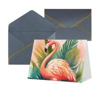 Biglietti di auguri vuoti biglietti con buste 17,5 x 11,5 cm pieghevoli Thinking Of You Cards Tropical Flamingo1_77287715 Biglietti di invito per le vacanze