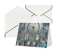 Biglietti di auguri vuoti con buste, 17,5 x 11,5 cm, pieghevoli, con acchiappasogni, biglietti di invito per vacanze