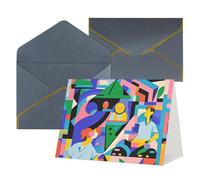 Biglietti di auguri vuoti con buste, 17,5 x 11,5 cm, pieghevoli, per pensare a te, biglietti colorati di Memphis, inviti per le vacanze