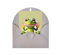 Biglietti di auguri vuoti con la rana divertente che fa yoga, biglietti di ringraziamento e buste, 10 x 15 cm, per matrimoni, baby shower, feste.