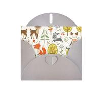 Biglietti di auguri vuoti con motivo animali del bosco per compleanni, San Valentino, feste, matrimoni, busta grigia da 10,2 x 15,2 cm