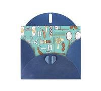 Biglietti di auguri vuoti con motivo barbiere, per compleanni, San Valentino, feste, matrimoni, 10 x 15 cm, busta blu