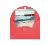 Biglietti di auguri vuoti con paesaggi sulla spiaggia, biglietti di ringraziamento e buste, 10 x 15 cm, per matrimoni, baby shower, feste.