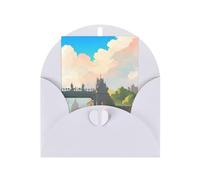 Biglietti di auguri vuoti con scritta "Outside the Castle Gate", biglietti di ringraziamento e buste, 10 x 15 cm, per matrimoni, baby shower, feste.