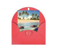 Biglietti di auguri vuoti con tartarughe sulla spiaggia, biglietti di ringraziamento e buste, 10 x 15 cm, per matrimoni, baby shower, feste.