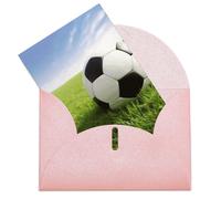 Biglietti di compleanno con buste Thinking of You Biglietti Pallone da calcio su erba Biglietti di auguri vuoti Biglietti di ringraziamento Biglietto di invito per matrimonio Biglietti di
