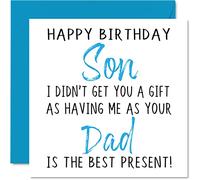 Biglietti di compleanno divertenti figlio da papà - Happy Birthday Son No Gift - Biglietto di auguri di compleanno da papà padre figlio maleducato 145mm scherzoso umoristico biglietti