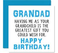 Biglietti di compleanno divertenti nonno - Having Me As Your Grandchild Greatest Gift Wish - Biglietto di auguri scherzoso di buon compleanno da nipote nipote regali scherzi 145mm