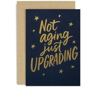 Biglietti di compleanno divertenti per donne, non invecchiano solo aggiornamento, divertente design grafico, per colleghi, colleghi, uomini, bestie mate, interno bianco con busta