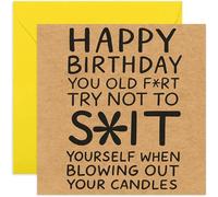 Biglietti di compleanno divertenti per uomini e donne, scherzo maleducato sulla vecchiaia, design divertente per papà, fratello, figlio, nonno, nipote, quadrato, interno bianco con busta di alta