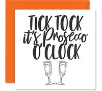 Biglietti di compleanno divertenti - Prosecco O'Clock - divertenti regali di compleanno 145mm uomini e donne regalo di buon compleanno lei o lui pensionamento congratulazioni
