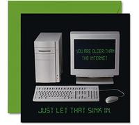 Biglietti di compleanno divertenti uomini e donne - Older Than The Internet - Biglietto di auguri di buon compleanno mamma papà zia zio fratello 145 mmx145 mm scherzo umoristico