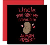 Biglietti di compleanno divertenti zio - Favourite Human Bean - Biglietto di auguri di compleanno zio dalla nipote nipote zio regali di compleanno 145mm regalo zio