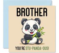 Biglietti di compleanno fratello - Stu-Panda-ous - Divertente biglietto di auguri di compleanno fratello da sorella regalo di compleanno fratelli 145mm biglietti di auguri