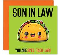 Biglietti di compleanno genero - Spec-Taco-lar - divertente biglietto di auguri di buon compleanno genero da mamma papà in legge regalo di compleanno figlio 145mm biglietti di