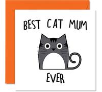 Biglietti di compleanno mamma dal gatto con scritta in lingua inglese "Best Cat Mum Ever" biglietto di compleanno con gatto mamma divertente regalo mamma 145mm scherzo