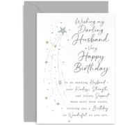 Biglietti di compleanno per marito per lui, poesia classica e tradizionale con cielo stellato astratto, con busta di alta qualità
