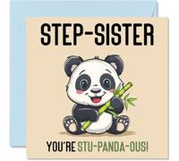 Biglietti di compleanno sorellastra - Stu-Panda-ous - divertente biglietto di auguri sorellastra del fratellastro regalo di compleanno fratelli 145mm biglietti di auguri