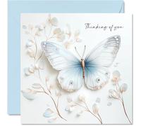 Biglietti di condoglianze con farfalle biglietto di condoglianze floreali minimali biglietti lutto adulti biglietto di auguri con scritta "Sorry For Your Loss Thinking of You" 145mm
