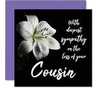 Biglietti di condoglianze - Con profonda simpatia sulladita del vostro cugino - Biglietti di auguri lutto adulti 145mm biglietto di auguri condoglianze che pensano a te