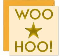 Biglietti di congratulazioni per uomini e donne - Congratulazioni generiche - Woo Hoo! - Superato esami - Test di guida - Buona fortuna nel tuo nuovo biglietto di lavoro 145mm