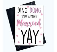 Biglietti di fidanzamento per celebrare Ding Dong Your Getting Married Divertente biglietto di fidanzamento per migliore amico e matrimonio PC606