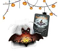 Biglietti di Halloween con abbracci, biglietto di incoraggiamento tascabile, fantasma, pipistrello, corvo, morte, dio, ricordo, ispiratore, per laureati, squadre, adulti, colleghi, studenti