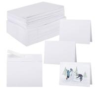 Biglietti di invito bianchi con buste autosigillanti, 100 biglietti bianchi e buste, biglietti di cancelleria in carta kraft per inviti fai da te e biglietti di auguri