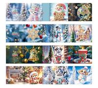 Biglietti di Natale Gem Art, kit di biglietti di Natale per,Biglietti di Natale con strass 12X, biglietti di auguri di Natale, kit di artigianato per biglietti di Natale, 5D per ragazze, ragazzi e