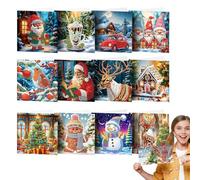 Biglietti di Natale | Kit di biglietti artistici 5D per feste, feste, biglietti di Natale assortiti per famiglie e amici