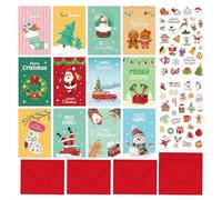 Biglietti di Natale per adulti, biglietti di Natale con buste e adesivi, set di biglietti di auguri vuoti per le vacanze, auguri di buon Natale, Capodanno, bomboniere per amici, familiari, bambini